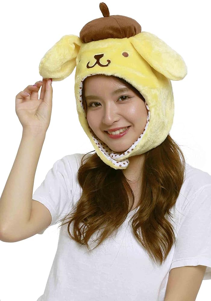 ✴新品✴Boniture☆Pon Pon Cap Teen Kawaii Bucket Hat Pompompurin Accessories Bob Hat For